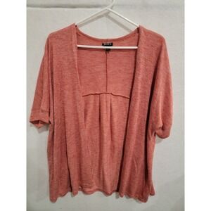 Torrid Cardigan Womens 2 2X Orange Short Dolman Sleeve Hacci Open Front Stretch
